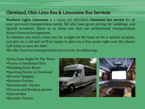 Cleveland Limousine Bus Rental