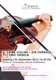 eine violine â ein cembalo â zwei orgeln - Musik in St. Franziskus