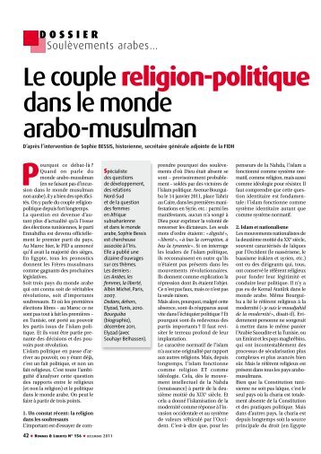 Le couple religion-politique dans le monde arabo-musulman