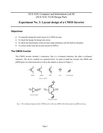 Experiment No. 3: Layout design of a CMOS Inverter