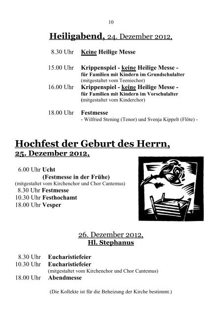 Weihnachtspfarrbrief 2012 - Kath. Kirche Metelen