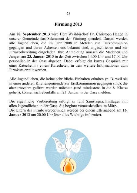 Weihnachtspfarrbrief 2012 - Kath. Kirche Metelen