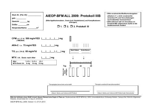 AIEOP-BFM ALL 2009: Protokoll IIIB
