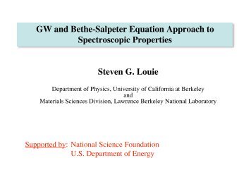 GW and Bethe-Salpeter Equation Approach to Spectroscopic ...