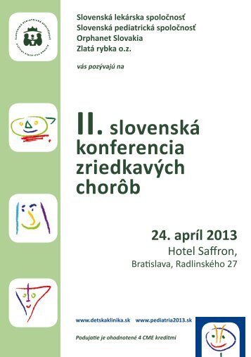 II. slovenskÃ¡ konferencia zriedkavÃ½ch chorÃ´b - snmo.sk