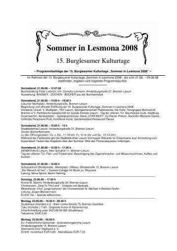 Sommer in Lesmona 2008 - Lesum.de