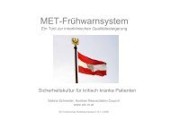 Das MET-Frühwarnsystem als Tool zur Qualitätssteigerung