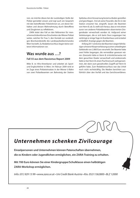 Rassismus Report 2010 - Zara