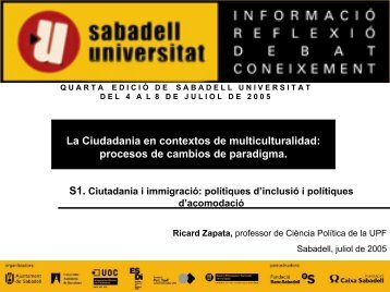 La Ciudadania en contextos de multiculturalidad - Sabadell Universitat