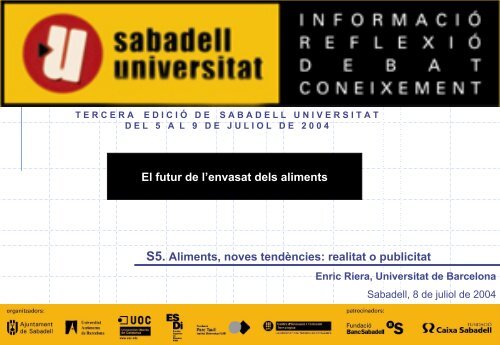 Envasado de alimentos - Sabadell Universitat