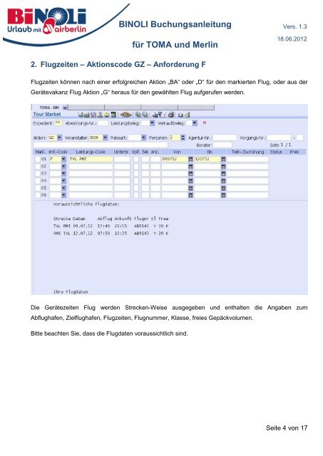 BINOLI Buchungsanleitung für TOMA und Merlin