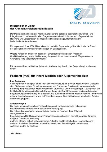 Medizinischer Dienst - MDK Bayern