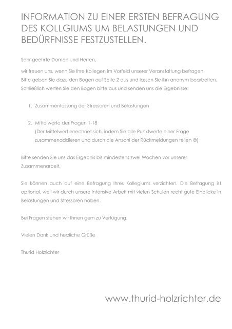 befragungsbogen kollegium - Holzrichter