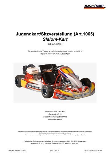 Jugendkart/Sitzverstellung (Art.1065) Slalom-Kart - Mach1 Kart