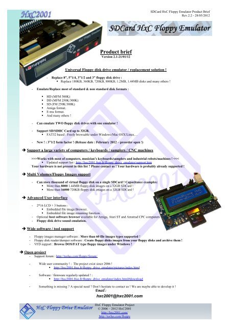 Product brief - HxC Floppy Emulator