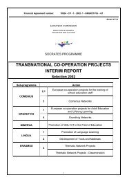 transnational co-operation projects interim report - Llw5.org