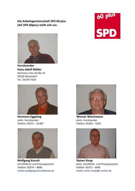 Die Arbeitsgemeinschaft stellt sich vor - SPD Unterbezirk Gifhorn