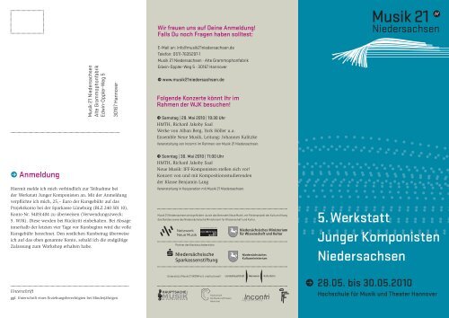 5. Werkstatt Junger Komponisten Niedersachsen, Flyer