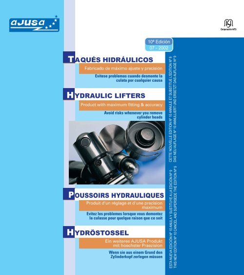 hydraulic lifters poussoirs hydrauliques hydröstossel taqués - katalogy