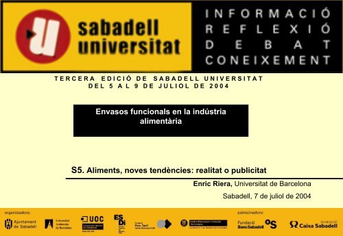 Envases activos: Productos de alta tecnologÃ­a - Sabadell Universitat