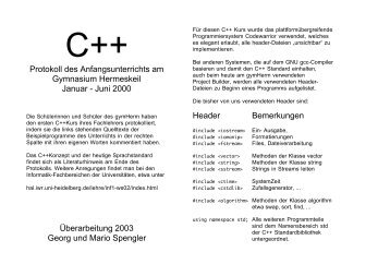 C++Protokoll - Mario Spengler