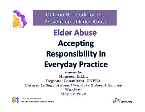 Elder Abuse - Ontario College of Social Workers and Social Service ...