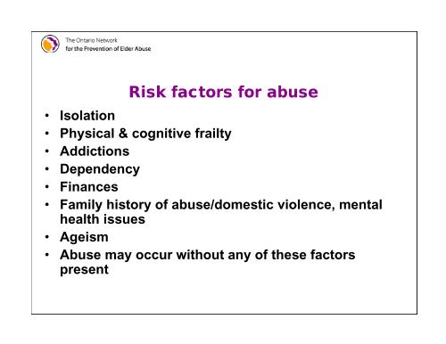 Elder Abuse - Ontario College of Social Workers and Social Service ...