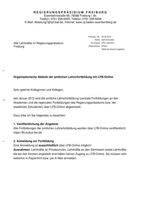 Organisatorische AblÃ¤ufe der amtlichen Lehrerfortbildung mit LFB ...