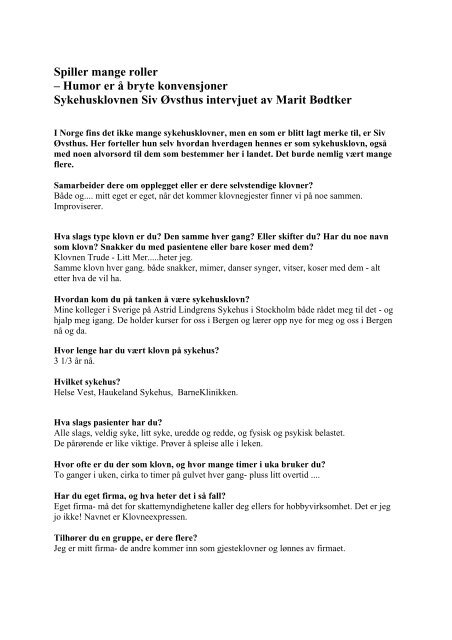 Marit BÃ¸dtker - Landslaget drama i skolen