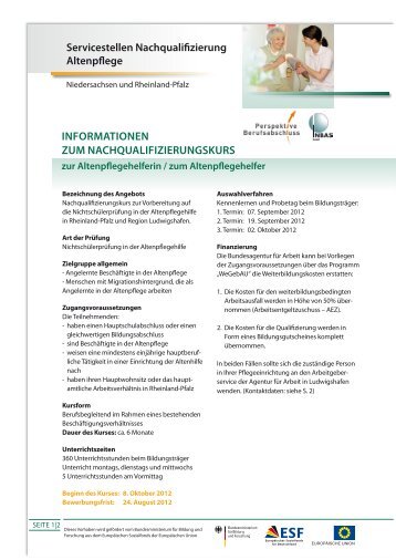 Info-Blatt APH - Servicestellen Nachqualifizierung Altenpflege ...