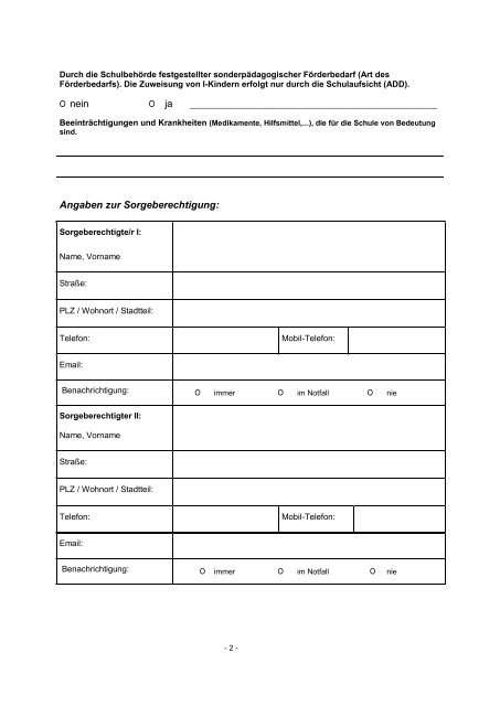 anmeldeformular - Integrierte Gesamtschule und RS+ Rheinzabern