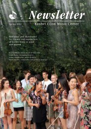 Spring 2012 - Keshet Eilon Music Center