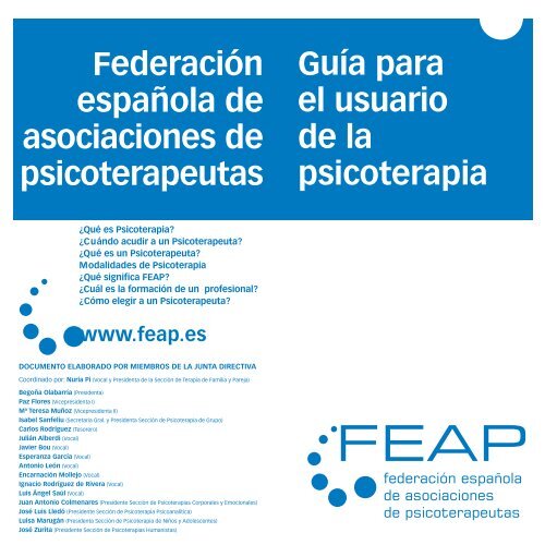 GuÃa para el usuario de la psicoterapia FederaciÃ³n espaÃ±ola  - Feap