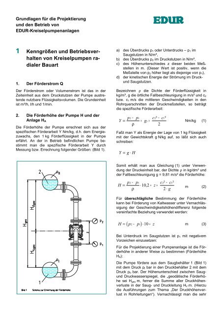 KenngrÃ¶Ãen und Betriebsverhalten von Kreiselpumpen