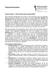 Handout Gesund leben