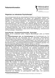 Handout Wegweiser ambulante Psychotherapie