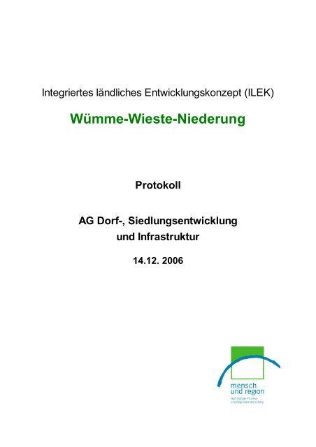 Protokoll AG Dorf-, Siedlungsentwicklung und Infrastruktur vom ...