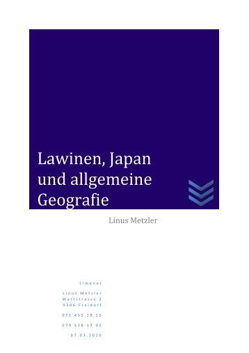 Lawinen, Japan und allgemeine Geografie - limenet.ch