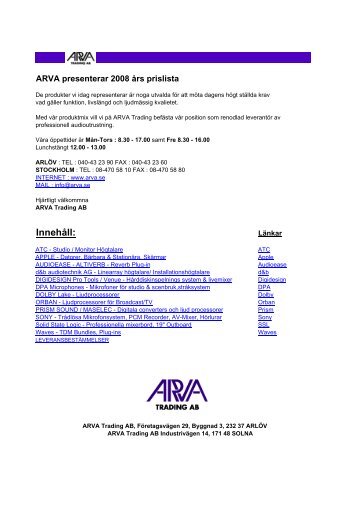 DPA Microphones - Arva Trading AB