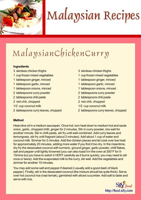 Malaysian Recipes