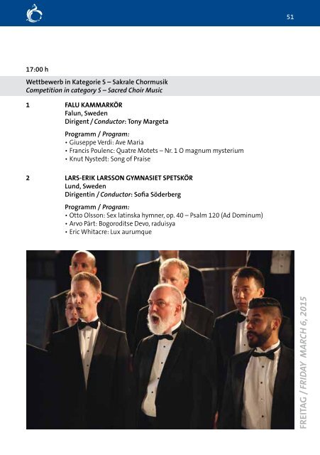 Chorfestspiele Bad Krozingen 2015 - Program Book