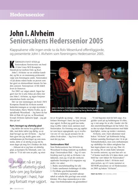 John I. Alvheim John I. Alvheim - Seniorsaken