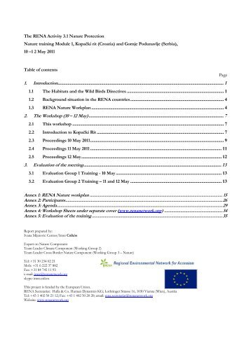 Workshop Report - Kopacki rit 10-12 May 2011 V2 - Renanetwork.org