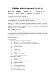 Syllabus for Environmental Chemistry