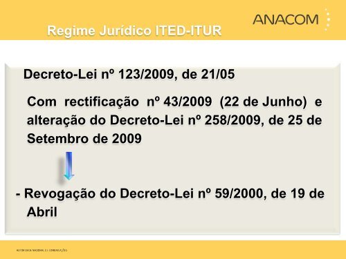 Regime jurÃ­dico ITED e ITUR - Workshop ITED ITUR