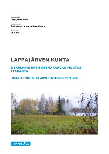 lappajärven kunta nykälänniemen asemakaavan muutos - Lappajärvi