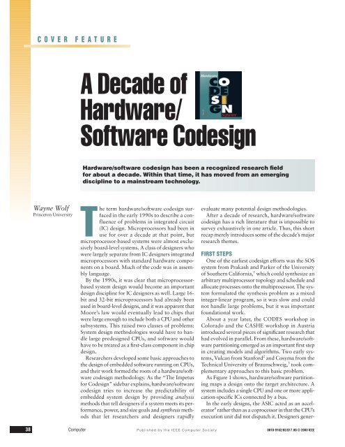 HW/SW Codesign - VLSI Signal Processing Lab, EE, NCTU
