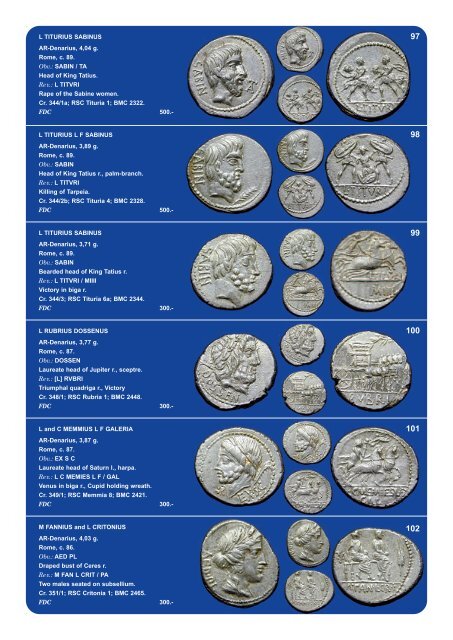 COLLECTION OF ROMAN REPUBLICAN COINAGE