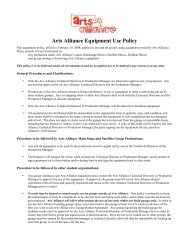 Arts Alliance Equipment Policy - NU Student Theatre Info
