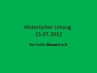 Veranstaltungshinweis Historischer Umzug - Narrhalla Mauern